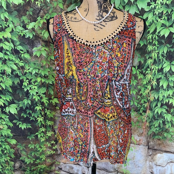 JOIE Silk Chiffon Semi-Sheer Tank, M - Picture 2 of 11